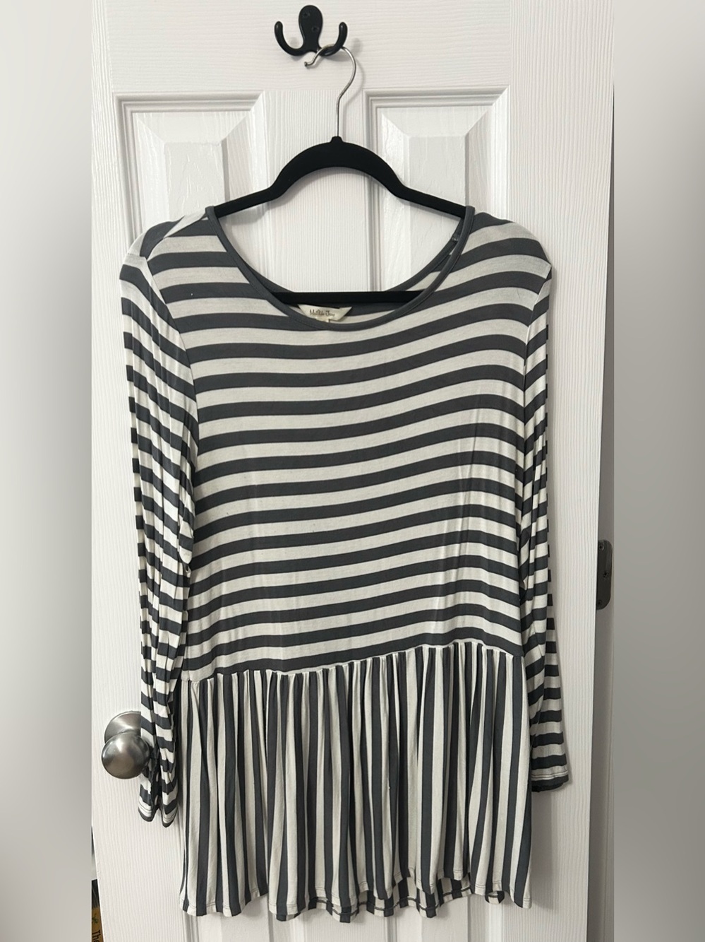 Matilda Jane Gray & White Striped Long Sleeve Top
